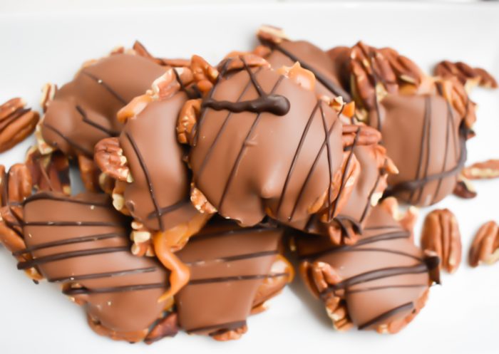 Belgian Chocolate Pecan Caramel Turtles