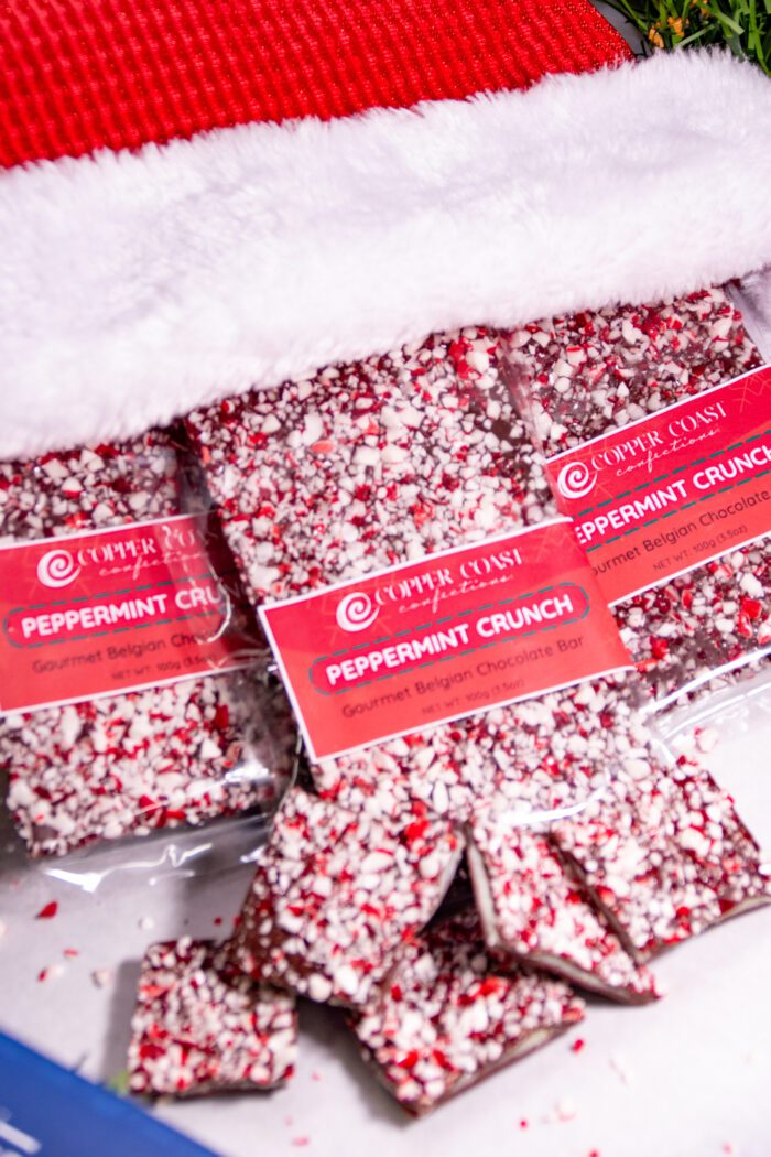 Belgian Chocolate Peppermint Crunch Candy Bars