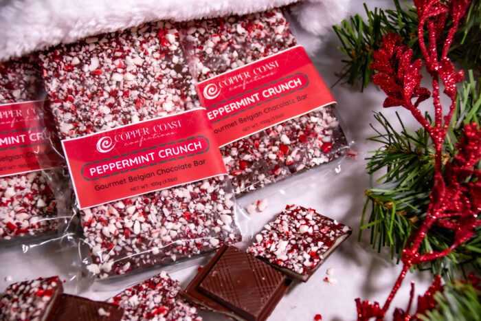 Belgian Chocolate Peppermint Crunch Candy Bars