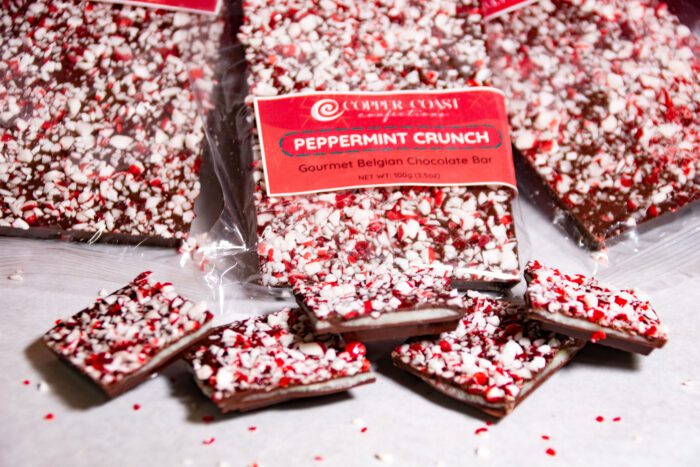 Belgian Chocolate Peppermint Crunch Candy Bars