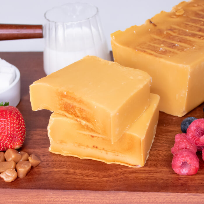 Creme Brulee Fudge: Inspired by the classic French dessert, our Crème Brûlée Fudge captures the creamy custard-like flavor of the original, finished with a delicate layer of caramelized cane sugar. Flambéed to perfection, it delivers a sophisticated sweetness in every bite. One taste, and you’re practically transported to Paris—bon appétit!