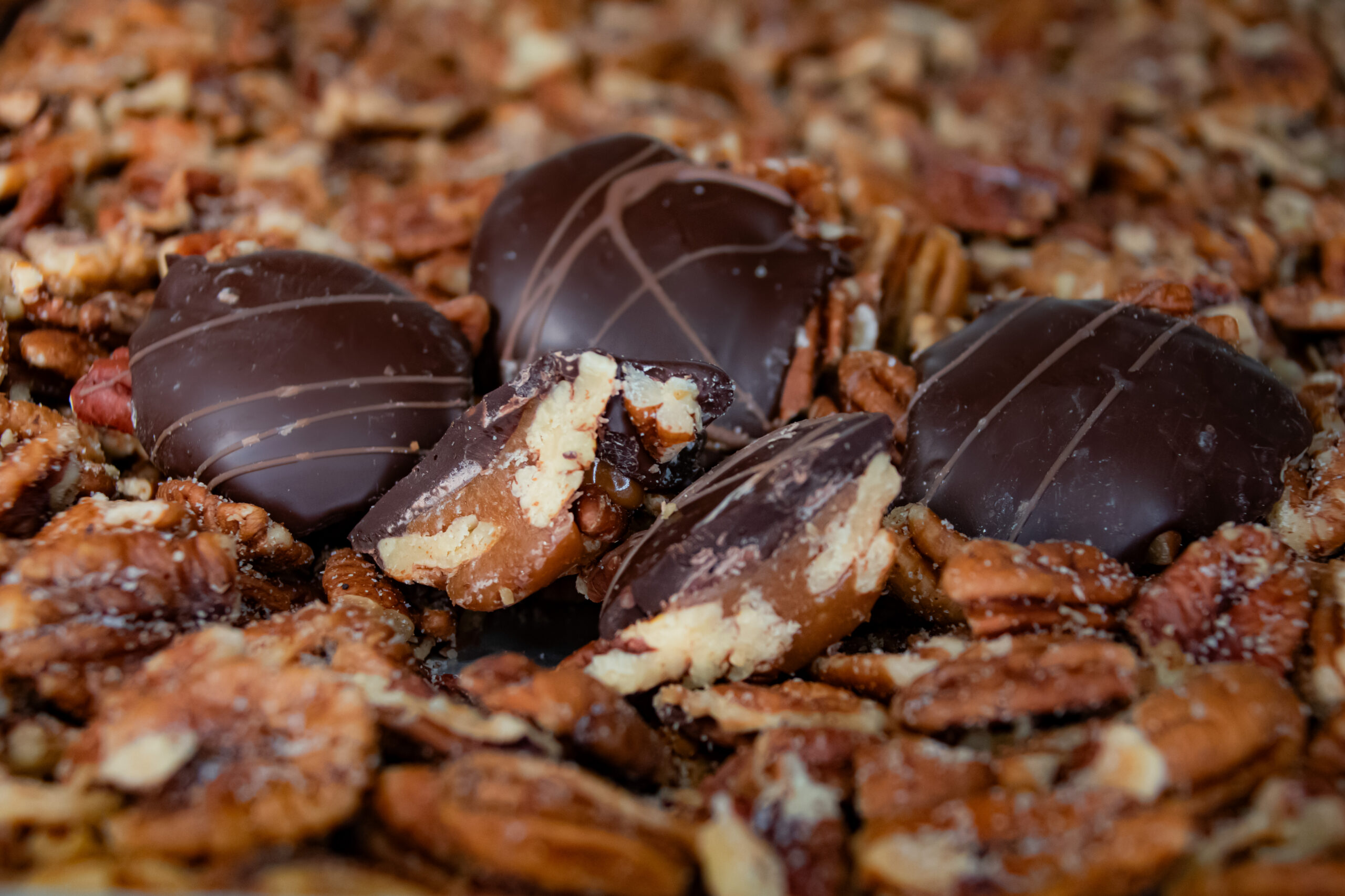Belgian Chocolate Dark Pecan Turtles