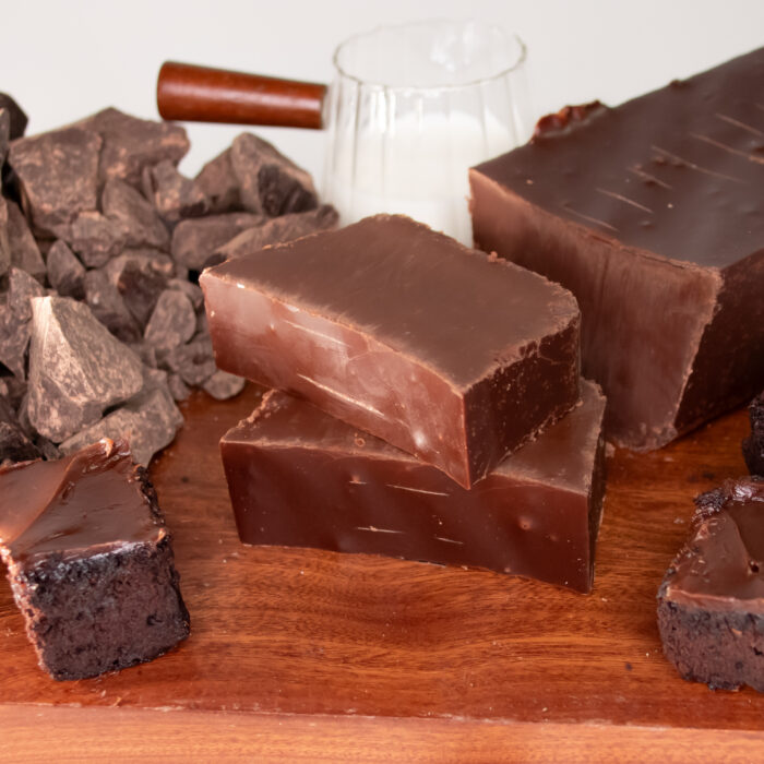 Our Vegan Double Chocolate Fudge is handcrafted with dairy-free Belgian chocolate, almond milk, and vegan butter to create an irresistibly  creamy treat. This dairy-free delight proves you can never have too much chocolate!